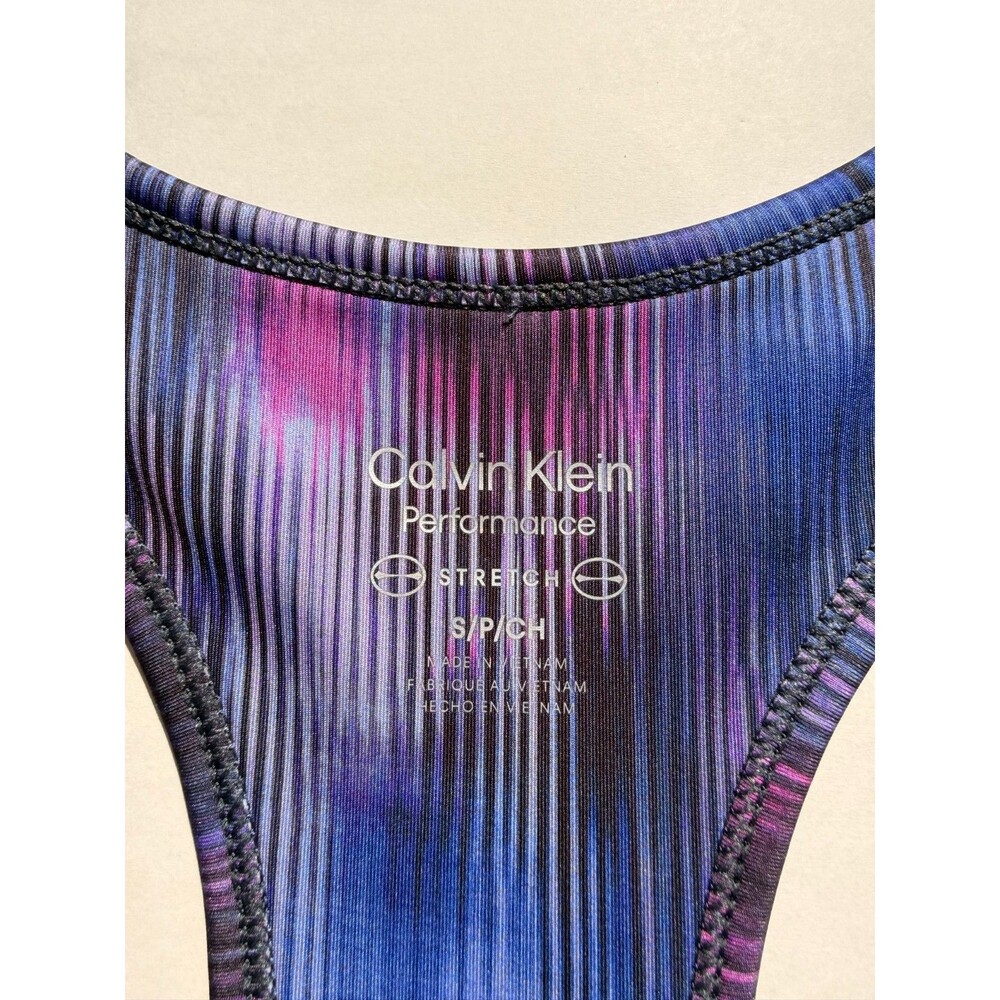 Calvin Klein Performance Women's Low Impact Racerback Sports Bra Crop Top Small - Picture 3 of 11